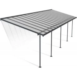 Toit De Terrasse 295x980cm En Aluminium Gris Et Polycarbonate 6mm SIERRA - Canopia By Palram