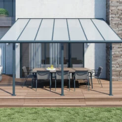 Toit De Terrasse 299x434cm En Aluminium Gris Et Polycarbonate 6mm SIERRA - Canopia By Palram 9 Toit De Terrasse 299x434cm En Aluminium Gris Et Polycarbonate 6mm SIERRA - Canopia By Palram -Outdoor Soldes toit de terrasse 299x434cm en aluminium gris et polycarbonate 6mm sierra canopia by palram 3