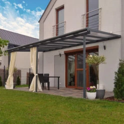 Toit De Terrasse 299x555cm En Aluminium Gris Et Polycarbonate 6mm SIERRA - Canopia By Palram -Outdoor Soldes toit de terrasse 299x555cm en aluminium gris et polycarbonate 6mm sierra canopia by palram 3