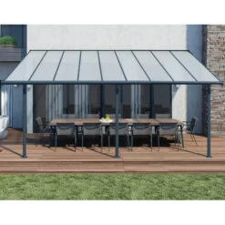 Toit De Terrasse 299x555cm En Aluminium Gris Et Polycarbonate 6mm SIERRA - Canopia By Palram -Outdoor Soldes toit de terrasse 299x555cm en aluminium gris et polycarbonate 6mm sierra canopia by palram 4