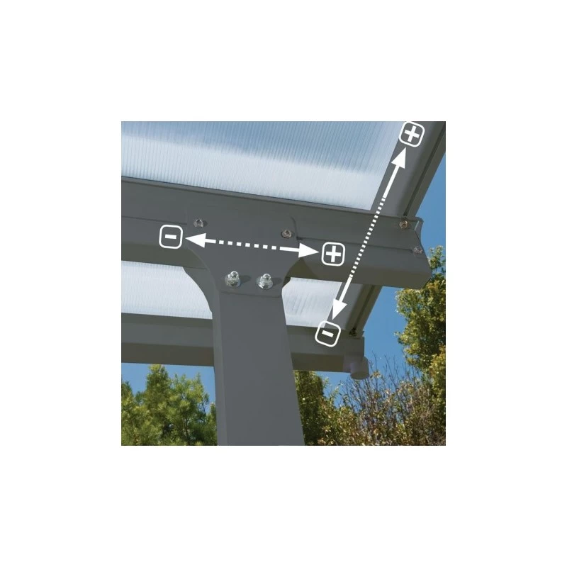 Toit De Terrasse 300x400cm En Alu Gris Anthracite Et Polycarbonate 8mm PATIO 2 Toit De Terrasse 300x400cm En Alu Gris Anthracite Et Polycarbonate 8mm PATIO – Image 2