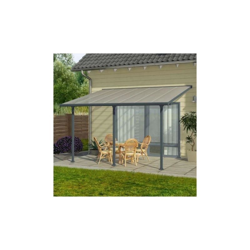 Toit De Terrasse 300x400cm En Alu Gris Anthracite Et Polycarbonate 8mm PATIO 1 Toit De Terrasse 300x400cm En Alu Gris Anthracite Et Polycarbonate 8mm PATIO
