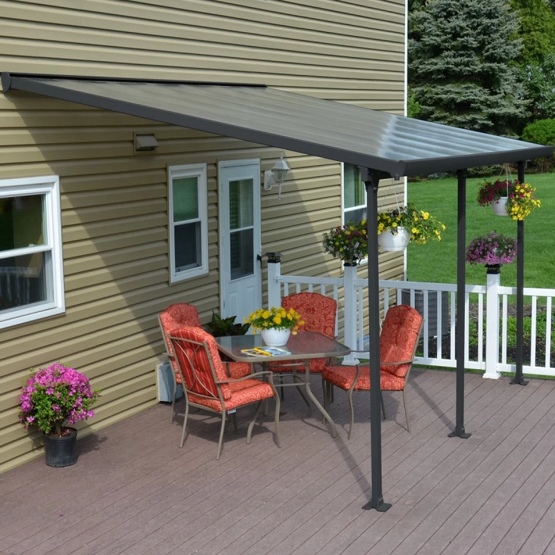 Toit De Terrasse 300x425cm En Aluminium Gris Et Polycarbonate 8mm FERIA - Canopia By Palram 4 Toit De Terrasse 300x425cm En Aluminium Gris Et Polycarbonate 8mm FERIA - Canopia By Palram – Image 4