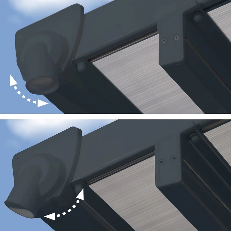 Toit De Terrasse 300x1092cm En Aluminium Gris Et Polycarbonate 8mm FERIA - Canopia By Palram 5 Toit De Terrasse 300x1092cm En Aluminium Gris Et Polycarbonate 8mm FERIA - Canopia By Palram – Image 5