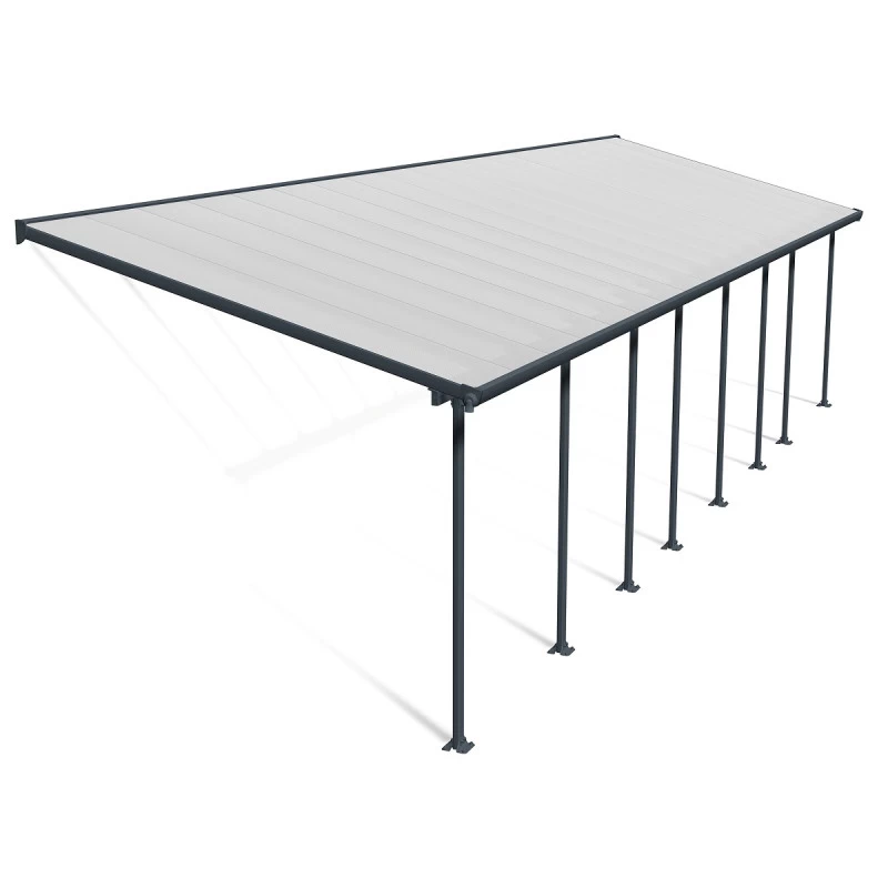 Toit De Terrasse 300x1156cm En Aluminium Gris Et Polycarbonate 8mm FERIA - Canopia By Palram 1 Toit De Terrasse 300x1156cm En Aluminium Gris Et Polycarbonate 8mm FERIA - Canopia By Palram