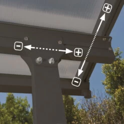 Toit De Terrasse 300x1276cm En Aluminium Gris Et Polycarbonate 8mm FERIA - Canopia By Palram -Outdoor Soldes toit de terrasse 3x1276m en aluminium gris et polycarbonate 8mm feria palram 3