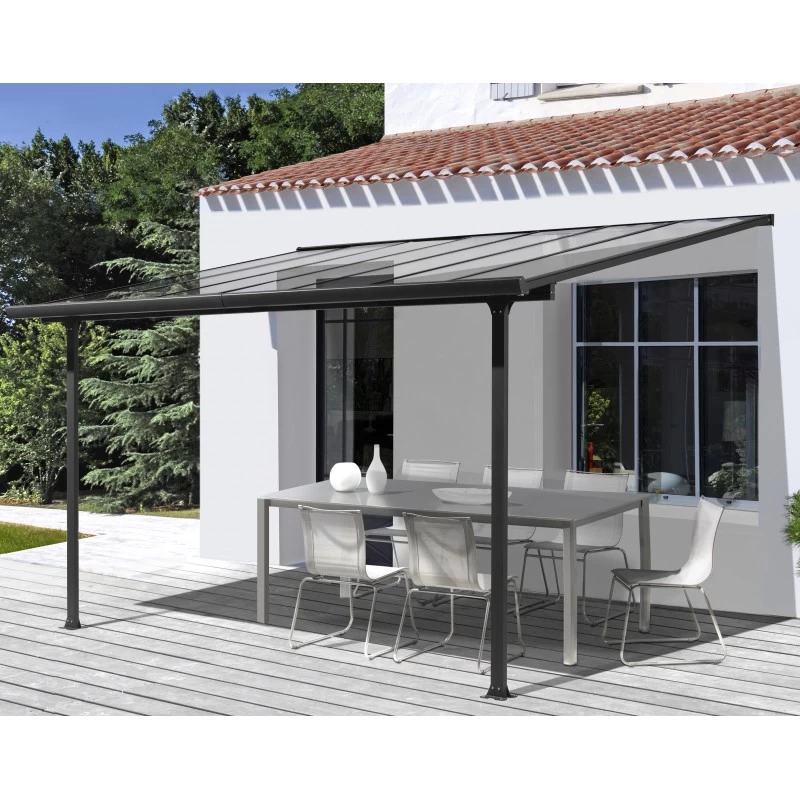 Toit De Terrasse 9,21m² Aluminium Anthracite Et Polycarbonate Habrita 1 Toit De Terrasse 9,21m² Aluminium Anthracite Et Polycarbonate Habrita