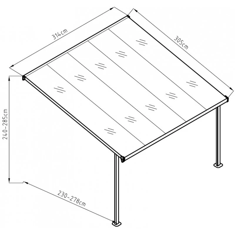 Toit De Terrasse Ajustable En Aluminium Laqué Blanc 3,05x3,14m X-METAL 2 Toit De Terrasse Ajustable En Aluminium Laqué Blanc 3,05x3,14m X-METAL – Image 2