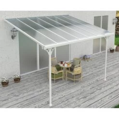 Toit De Terrasse Ajustable En Aluminium Laqué Blanc 3,05x4,36m X-METAL