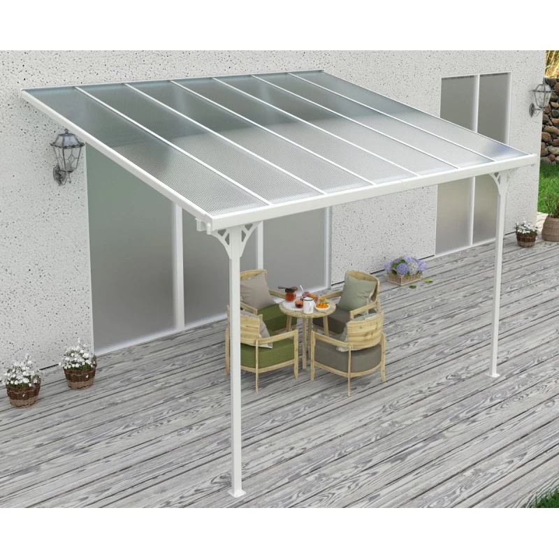 Toit De Terrasse Ajustable En Aluminium Laqué Blanc 3,05x4,36m X-METAL 1 Toit De Terrasse Ajustable En Aluminium Laqué Blanc 3,05x4,36m X-METAL