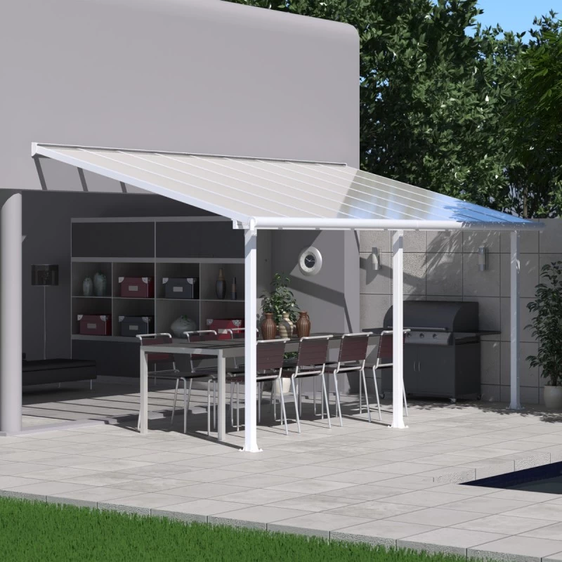 Toit De Terrasse En Aluminium Blanc 3x5,46m + PC 16mm Olympia - Palram - Canopia 1 Toit De Terrasse En Aluminium Blanc 3x5,46m + PC 16mm Olympia - Palram - Canopia