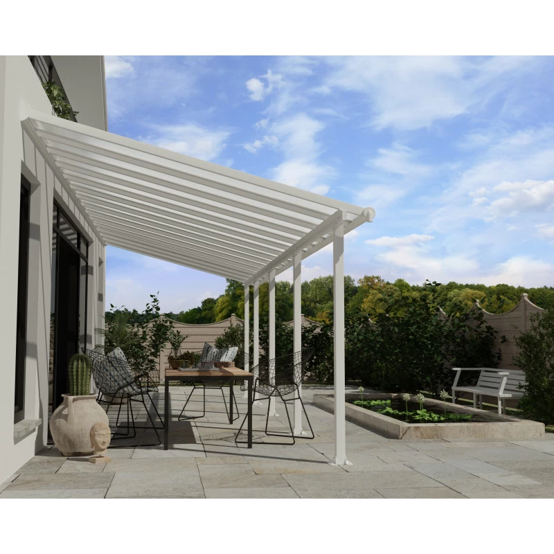 Toit De Terrasse En Aluminium Blanc 3x8,51m + PC 16mm Olympia - Palram - Canopia 1 Toit De Terrasse En Aluminium Blanc 3x8,51m + PC 16mm Olympia - Palram - Canopia