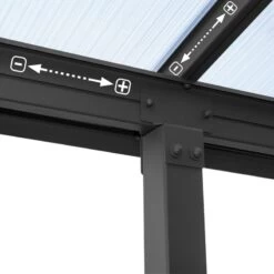 Toit De Terrasse En Aluminium Gris 3x4,25m Et PC 16mm Olympia - Palram - Canopia -Outdoor Soldes toit de terrasse en aluminium gris 3x425m et pc 16mm olympia palram 5