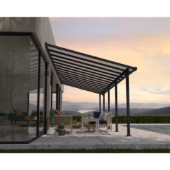Toit De Terrasse En Aluminium Gris 3x9,15m + PC 16mm Olympia - Palram - Canopia