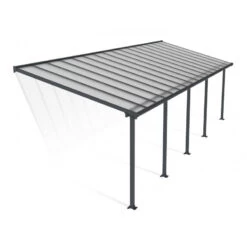 Toit De Terrasse En Aluminium Gris 3x9,71m + PC 16mm Olympia - Palram - Canopia