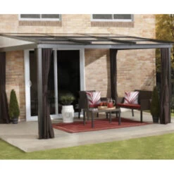 Tonnelle Adossée Budapest 364x288cm En Aluminium Avec Toit Rétractable - SOJAG -Outdoor Soldes tonnelle adossee budapest 364x288cm en aluminium avec toit retractable sojag 5