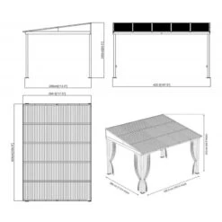 Tonnelle Adossée Portland 424x298cm En Aluminium Et Acier Galvanisé - SOJAG -Outdoor Soldes tonnelle adossee portland 424x298cm en aluminium et acier galvanise sojag 4