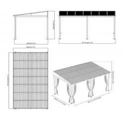 Tonnelle Adossée Portland 484x298cm En Aluminium Et Acier Galvanisé - SOJAG -Outdoor Soldes tonnelle adossee portland 484x298cm en aluminium et acier galvanise sojag 4