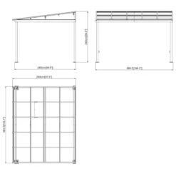 Tonnelle Adossée St. Barth 363x248cm En Aluminium Et Polycarbonate 8mm - SOJAG -Outdoor Soldes tonnelle adossee st barth 363x248cm en aluminium et polycarbonate 8mm sojag 3