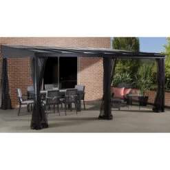 Tonnelle Adossée St. Barth 484x363cm En Aluminium Et Polycarbonate 8mm - SOJAG