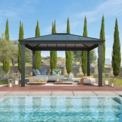 Tonnelle Dallas 4300 En Aluminium Et Polycarbonate Isolant Avec éclairage – Palram - Canopia -Outdoor Soldes tonnelle dallas 4300 en aluminium et polycarbonate isolant avec eclairage palram 3