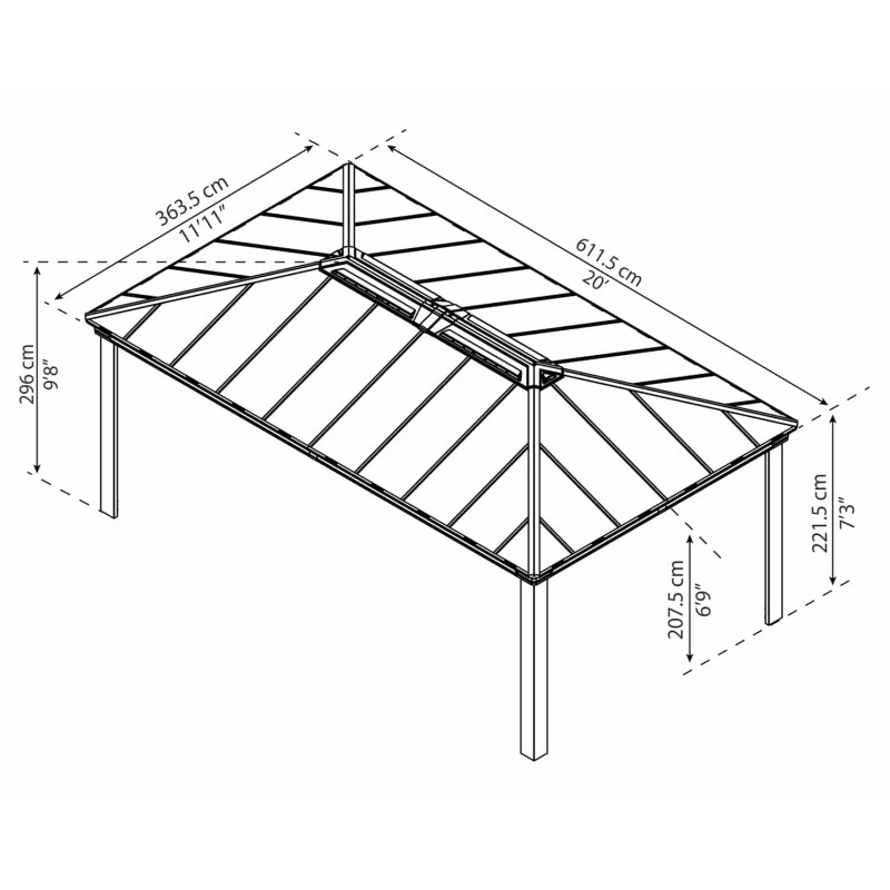 Tonnelle De Jardin En Alu Et Polycarbonate Dallas 6100 – Canopia 3 Tonnelle De Jardin En Alu Et Polycarbonate Dallas 6100 – Canopia – Image 3