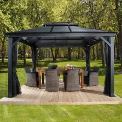 Tonnelle De Jardin Mykonos 299x425cm En Aluminium Thermolaqué – SOJAG -Outdoor Soldes tonnelle de jardin mykonos 299x425cm en aluminium thermolaque sojag 2