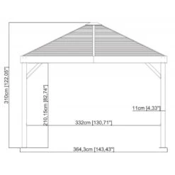 Tonnelle De Jardin South Beach 363x363cm En Aluminium Thermolaqué – SOJAG -Outdoor Soldes tonnelle de jardin south beach 363x363cm en aluminium thermolaque sojag 5