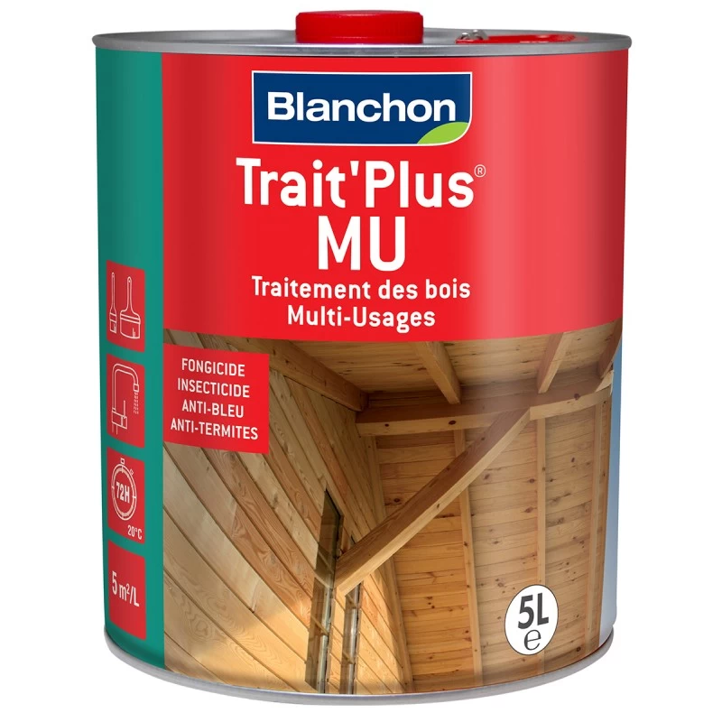 Traitement Protecteur Biocide Multi-usages Pour Bois Résineux BLANCHON 5L 1 Traitement Protecteur Biocide Multi-usages Pour Bois Résineux BLANCHON 5L