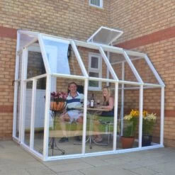Véranda En PVC Et Polycarbonate Transparent 200x262cm Sun Room - Canopia By Palram -Outdoor Soldes veranda 200x262cm en resine de pvc et polycarbonate rion sun room 2