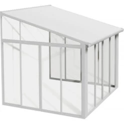 Outdoor Soldes -Outdoor Soldes veranda 300x425cm en aluminium blanc et polycarbonate 8mm sanremo palram canopia 1