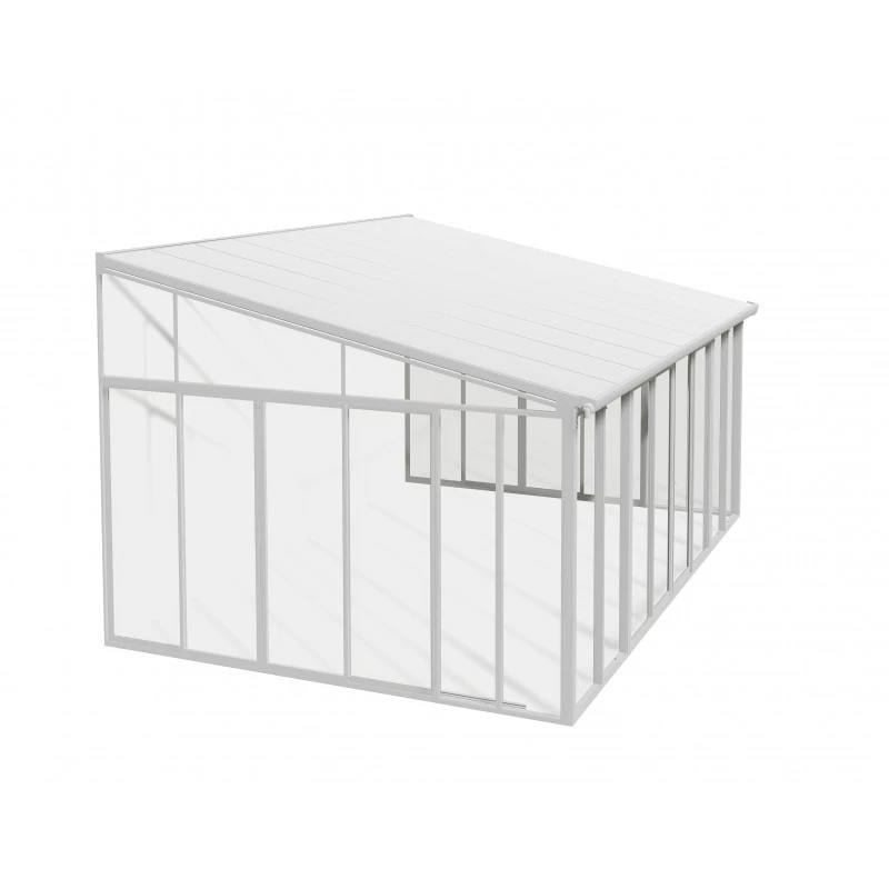 Véranda 400x425cm En Alu Blanc Et Polycarbonate 8mm Sanremo - Palram - Canopia 3 Véranda 400x425cm En Alu Blanc Et Polycarbonate 8mm Sanremo - Palram - Canopia – Image 3
