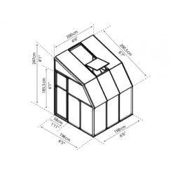 Véranda En PVC Et Polycarbonate Transparent 200x200cm Sun Room - Canopia By Palram -Outdoor Soldes veranda en pvc et polycarbonate transparent 200x200cm sun room rion 4