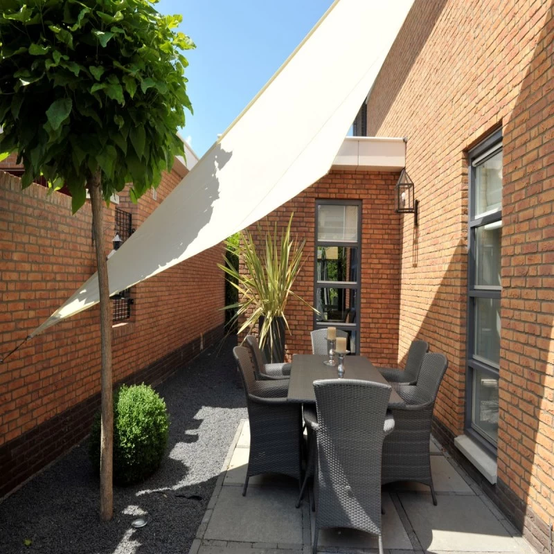 Voile D'ombrage Triangle 90° Coolfit 500x500x710cm Crème - NESLING 2 Voile D'ombrage Triangle 90° Coolfit 500x500x710cm Crème - NESLING – Image 2